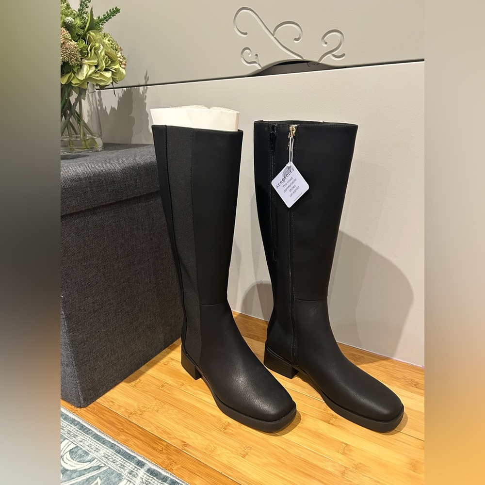 black knee high riding boots aerosoles daria tall boots size 7M
